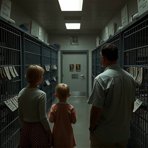 A family on a CellBlock Tour, looking at a display of inmate belongings.