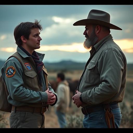 A scout negotiating with a property owner